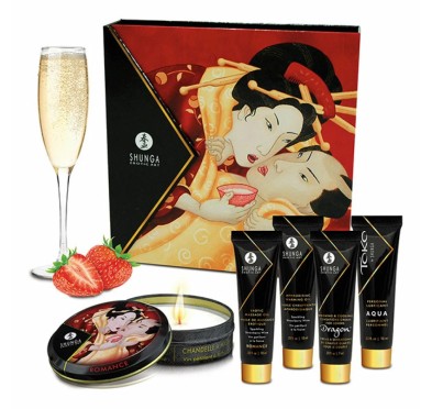 Zestaw akcesoriów - Shunga Geishas Secret Kit Sparkling Strawberry Wine